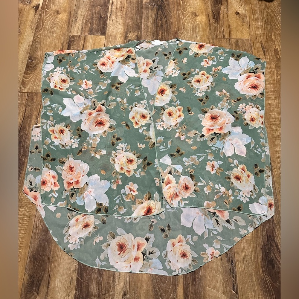 Floral Green Blouse Emory park xl